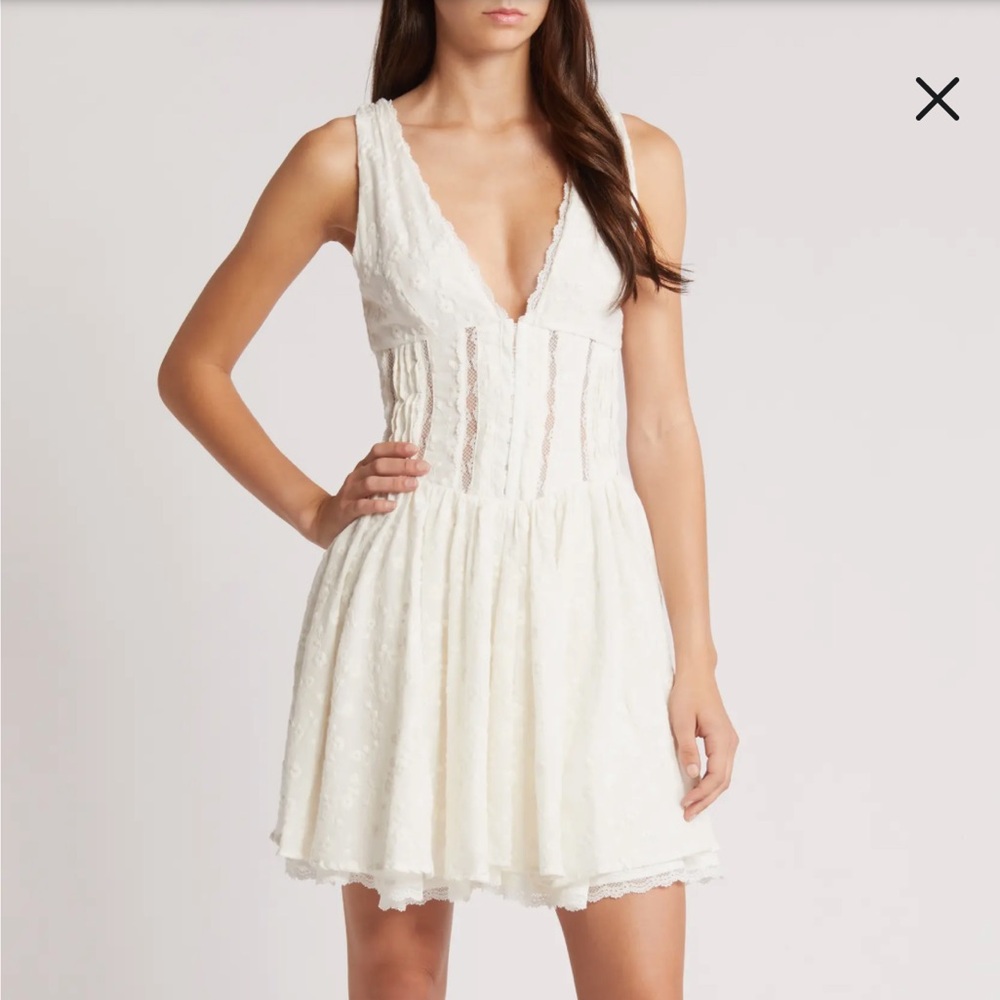 House of CB Sarita Lace Trim Broderie Anglaise Minidress
